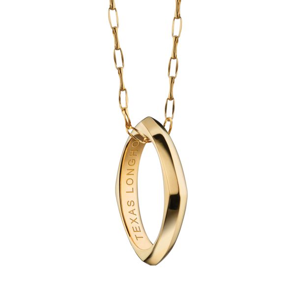 Texas Longhorns Monica Rich Kosann Poesy Ring Necklace in Gold - Image 1