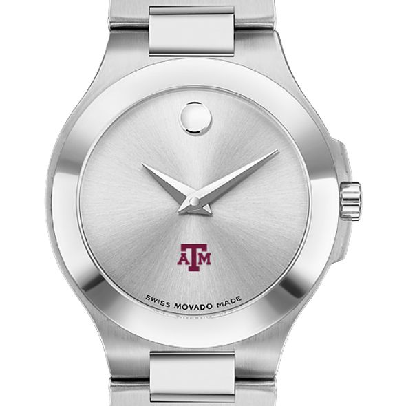 Texas A&M Women's Movado Collection Stainless Steel Watch with Silver Dial - Image 1