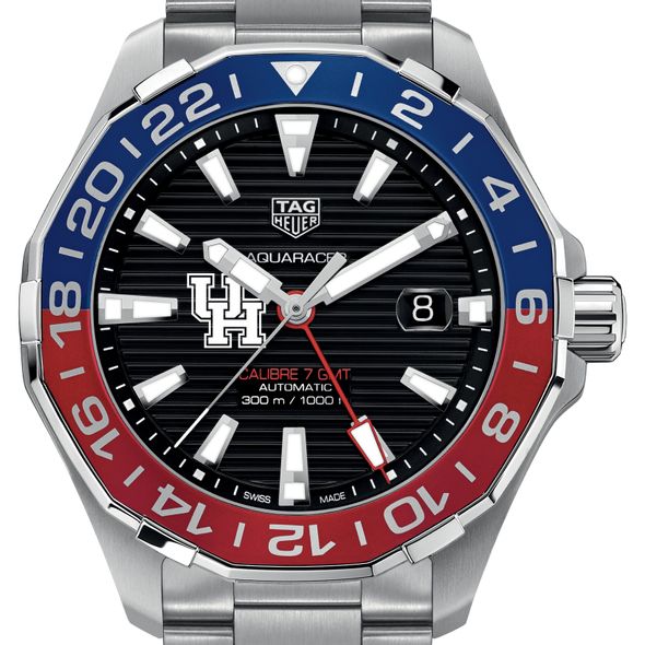 Houston Men's TAG Heuer Automatic GMT Aquaracer with Black Dial and Blue & Red Bezel - Image 1