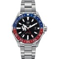click to view Houston Men's TAG Heuer Automatic GMT Aquaracer with Black Dial and Blue & Red Bezel - Image 2