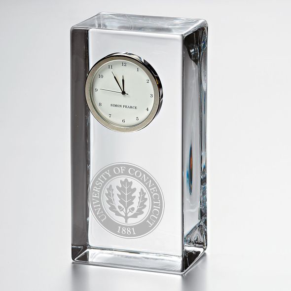 UConn Tall Glass Desk Clock by Simon Pearce - Image 1