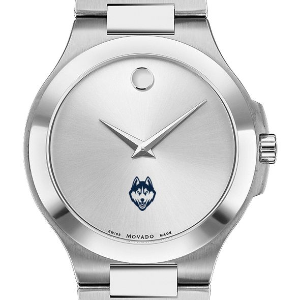 UConn Men's Movado Collection Stainless Steel Watch with Silver Dial - Image 1