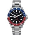 click to view LSU Men's TAG Heuer Automatic GMT Aquaracer with Black Dial and Blue & Red Bezel - Image 2