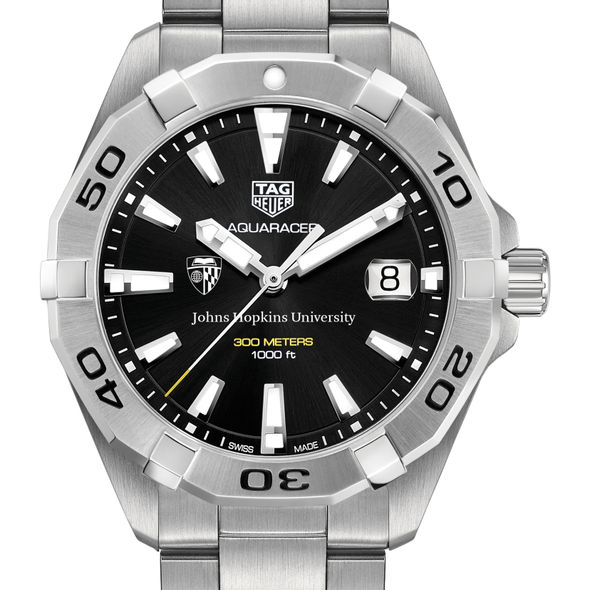 Johns Hopkins University Men's TAG Heuer Steel Aquaracer with Black Dial