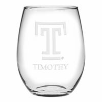 Temple Stemless Wine Glasses Made in the USA - Set of 2