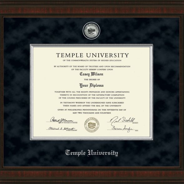 Temple Diploma Frame Excelsior Graduation Gift Selection