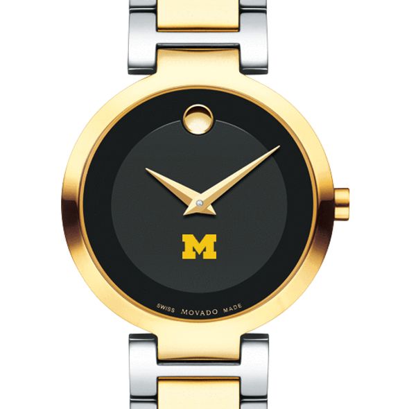 University of Michigan Women's Movado Two-Tone Modern Classic Museum with Bracelet