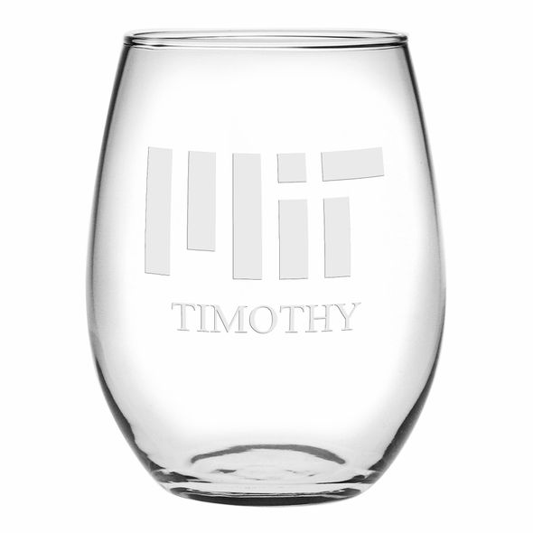 MIT Stemless Wine Glasses Made in the USA - Set of 4 - Image 1