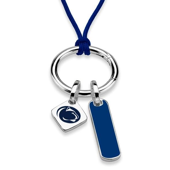 Penn State Silk Necklace with Enamel Charm & Sterling Silver Tag
