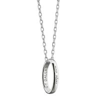 UT Dallas Monica Rich Kosann "Carpe Diem" Poesy Ring Necklace in Silver