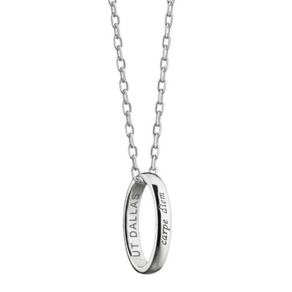 UT Dallas Monica Rich Kosann "Carpe Diem" Poesy Ring Necklace in Silver - Image 1