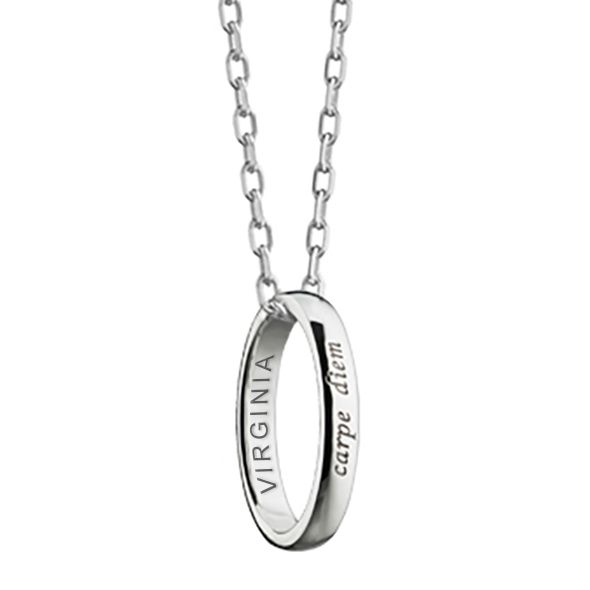 University of Virginia Monica Rich Kosann "Carpe Diem" Poesy Ring Necklace in Silver - Image 1