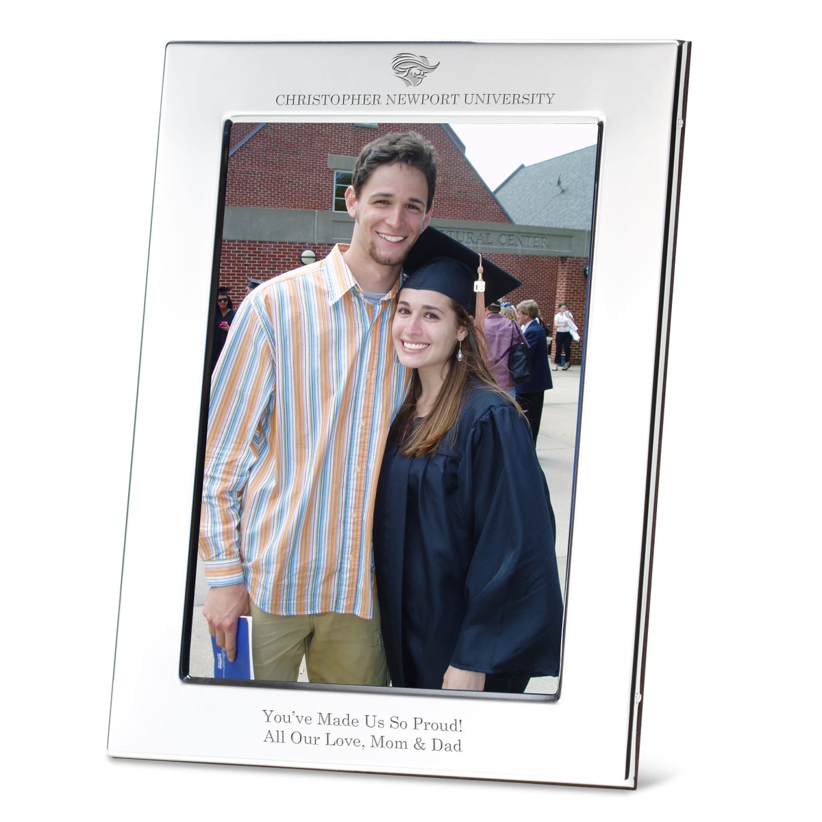 Christopher Newport University Polished Pewter 5x7 Picture Frame At M Lahart Co