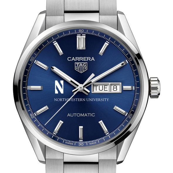 Northwestern Men's TAG Heuer Carrera with Blue Dial & Day-Date Window - Image 1