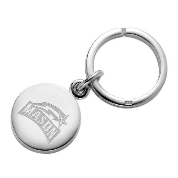 George Mason University Sterling Silver Insignia Key Ring - Image 1