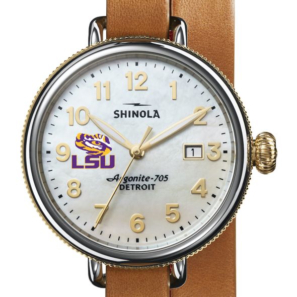 LSU Shinola Watch, The Birdy 38mm MOP Dial - Image 1