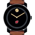 University of Wisconsin Men's Movado BOLD with Brown Leather Strap - Image 1
