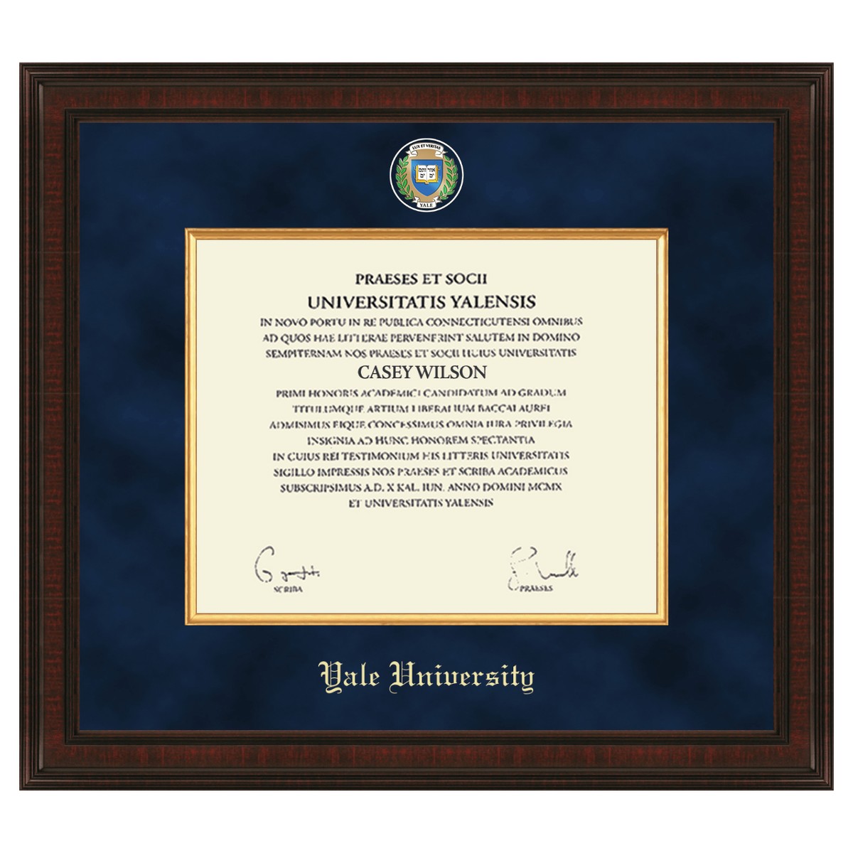 Yale University Diploma Frame Excelsior Graduation Gift