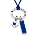 US Naval Academy Silk Necklace with Enamel Charm & Sterling Silver Tag - Image 1