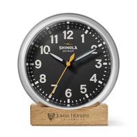Johns Hopkins University Shinola Desk Clock, The Runwell with Black Dial at M.LaHart & Co.