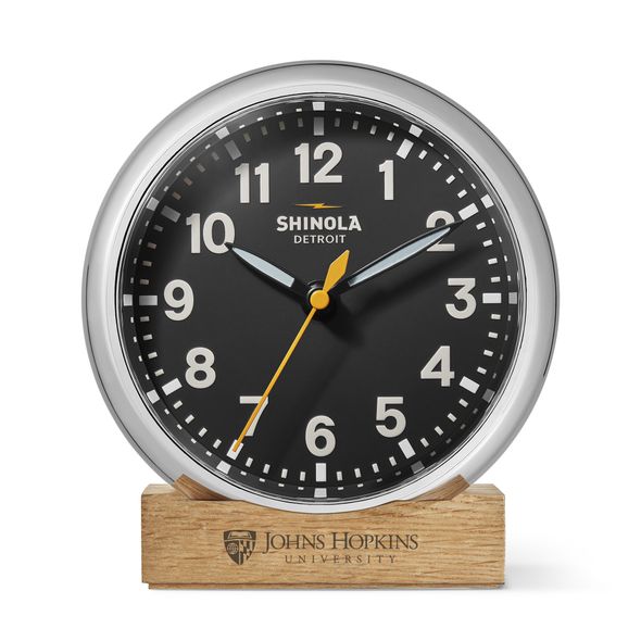 Johns Hopkins University Shinola Desk Clock, The Runwell with Black Dial at M.LaHart & Co. - Image 1