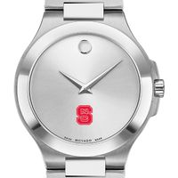 NC State Men's Movado Collection Stainless Steel Watch with Silver Dial