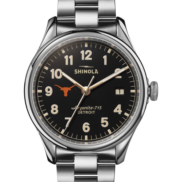 UT Austin Shinola Watch, The Vinton 38mm Black Dial - Image 1