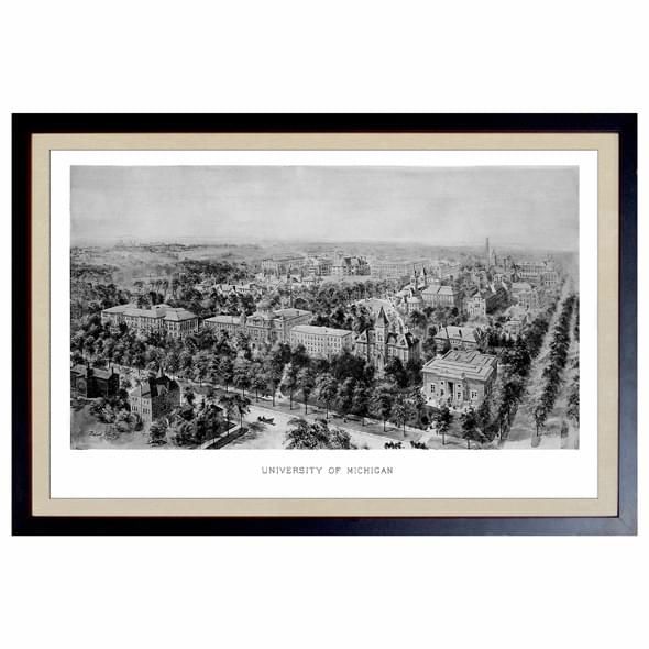 Historic University of Michigan Black and White Print