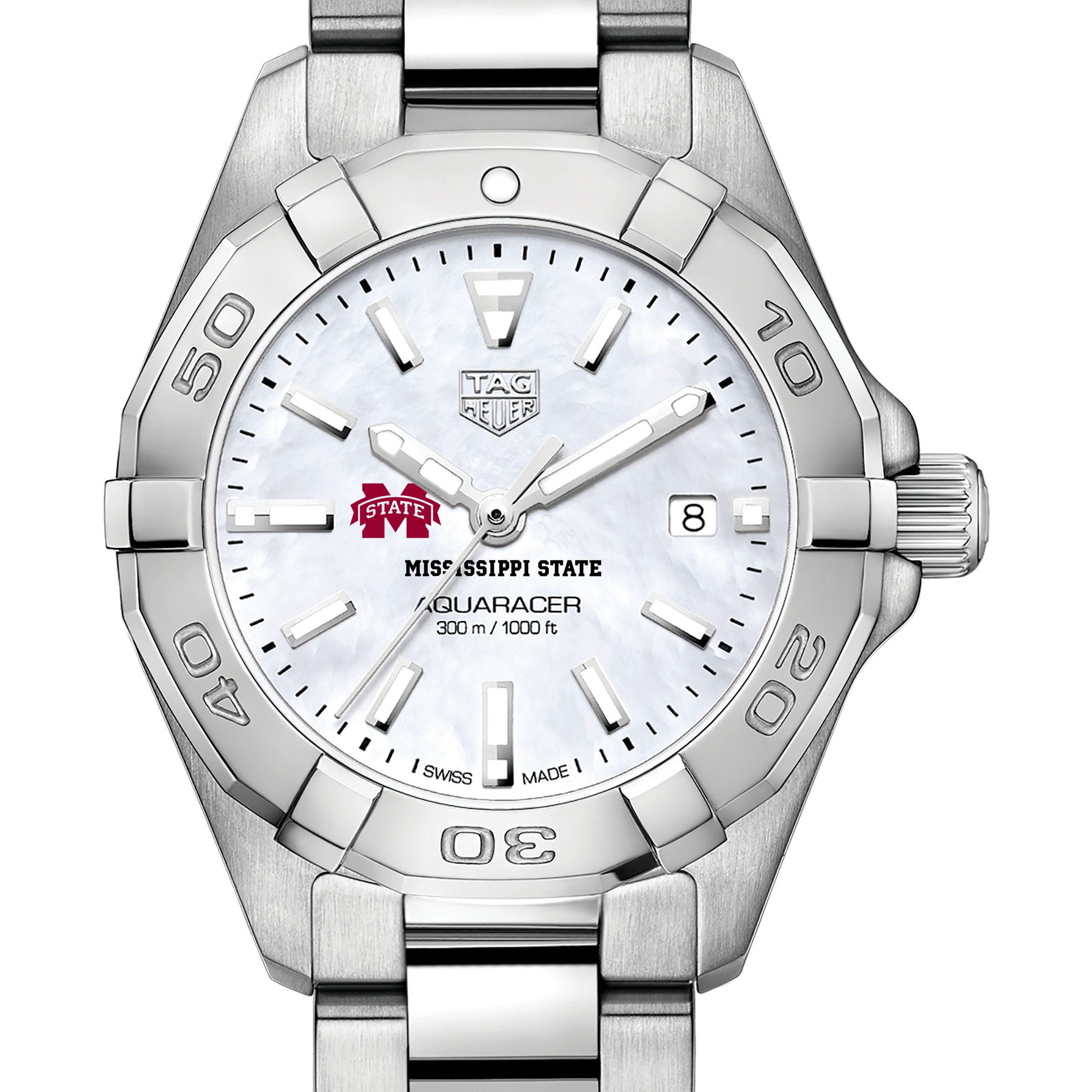 Mississippi State Women's TAG Heuer Steel Aquaracer with MOP Dial