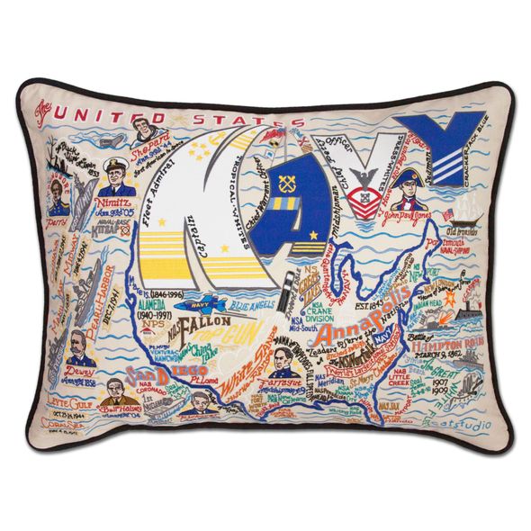 USNA Embroidered Pillow - Image 1
