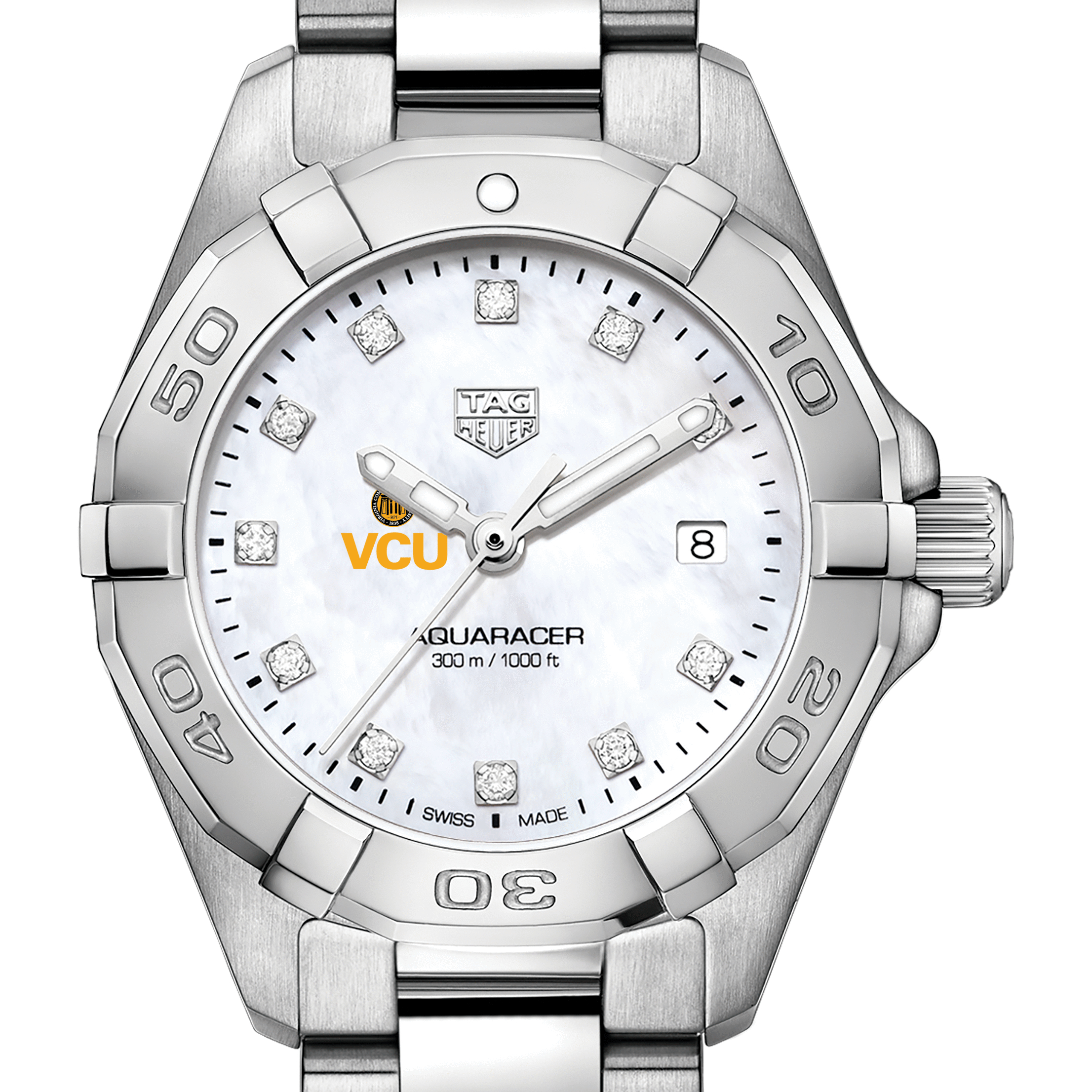 VCU W's TAG Heuer Steel Aquaracer w MOP Dia Dial