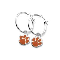 10mm x 22mm Jewel Tie 925 Sterling Silver Clemson University Extra Small Dangle Bead Charm Very Small Pendant Charm 