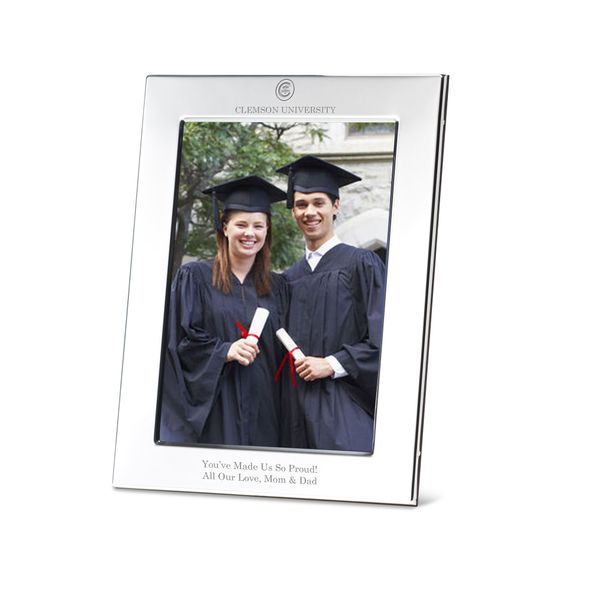 Clemson Polished Pewter 5x7 Picture Frame - Image 1