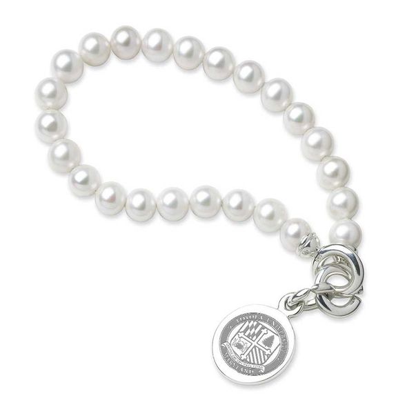 Loyola Pearl Bracelet with Sterling Silver Charm - Image 1
