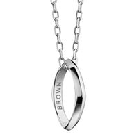 Brown University Monica Rich Kosann Poesy Ring Necklace in Silver