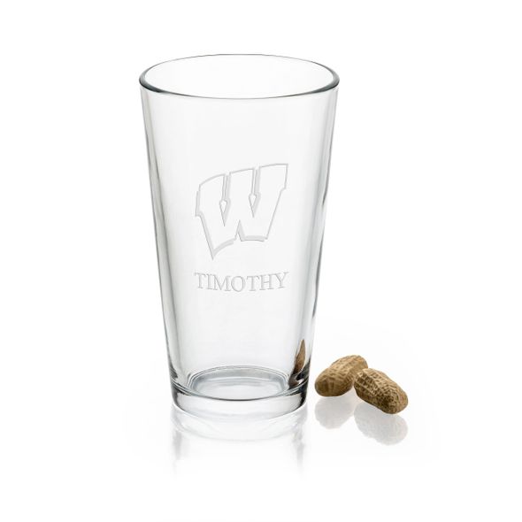 University of Wisconsin 16 oz Pint Glass- Set of 4 - Image 1