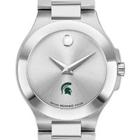 Michigan State Women's Movado Collection Stainless Steel Watch with Silver Dial