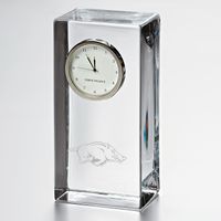 University of Arkansas Tall Glass Desk Clock by Simon Pearce