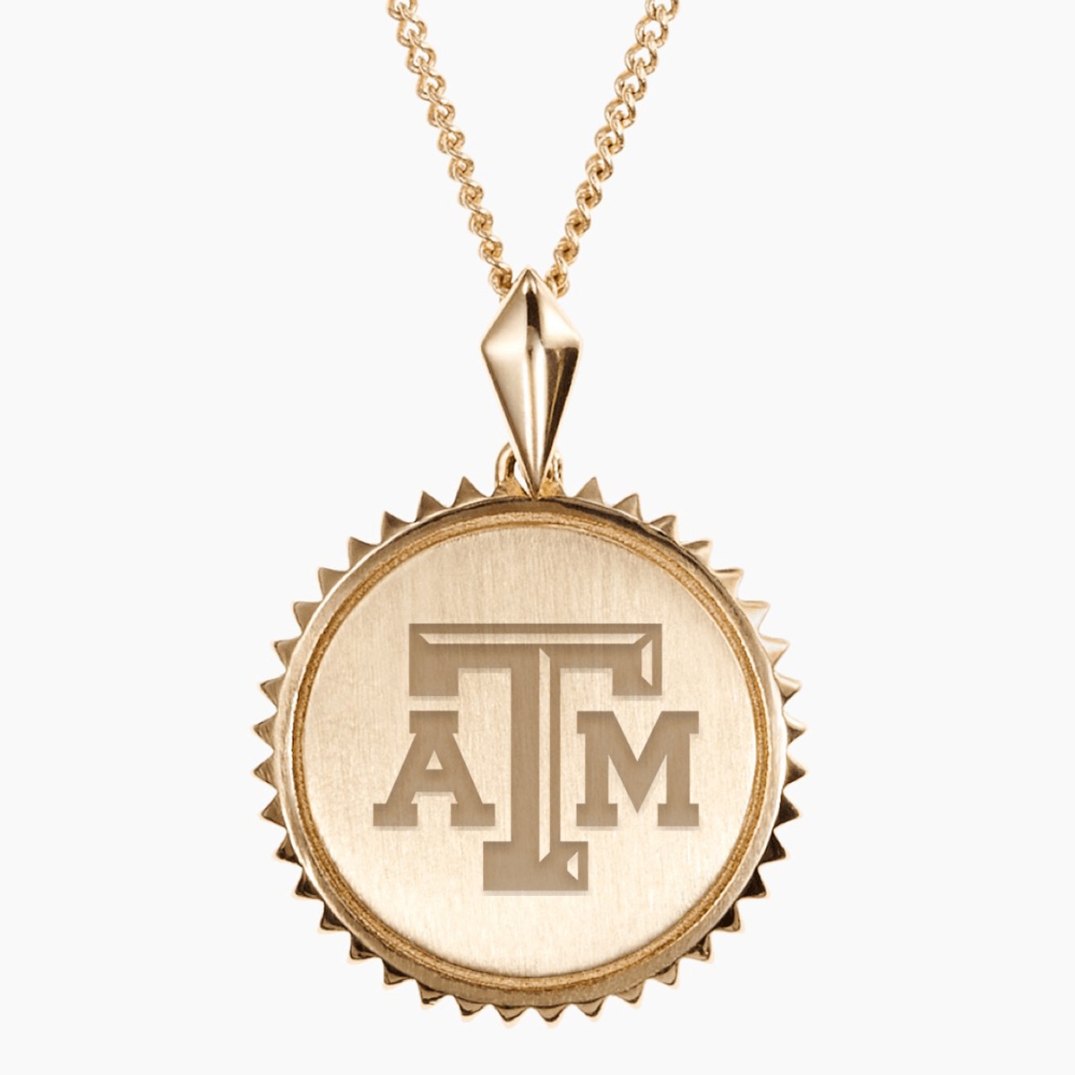 14K Gold Texas A&M University Sunburst Necklace by Kyle Cavan