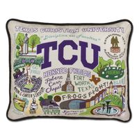 TCU Embroidered Pillow