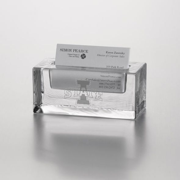 Iowa State Glass Business Cardholder by Simon Pearce - Image 1
