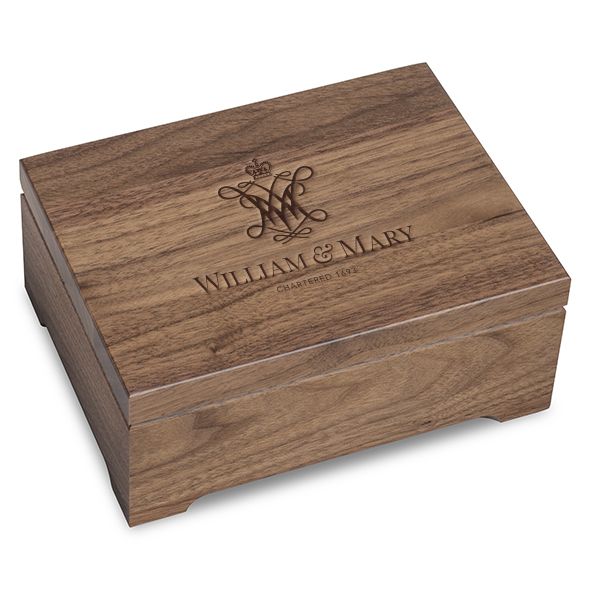 College of William & Mary Solid Walnut Desk Box - Image 1