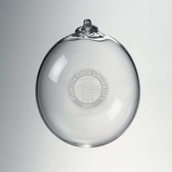 FSU Glass Ornament by Simon Pearce - Image 1