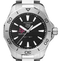 Texas A&M Men's TAG Heuer Steel Aquaracer with Black Dial