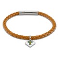 click to view Trinity College Leather Bracelet with Sterling Silver Tag - Saddle - Image 1
