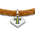 click to view Trinity College Leather Bracelet with Sterling Silver Tag - Saddle - Image 2