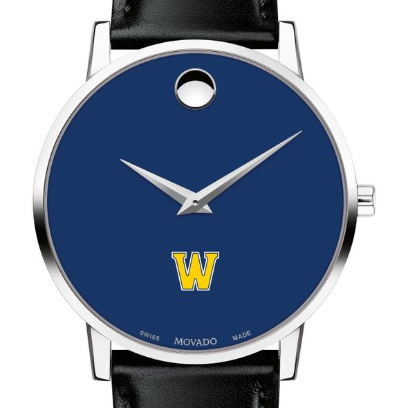Williams College Men's Movado Museum with Blue Dial & Leather Strap