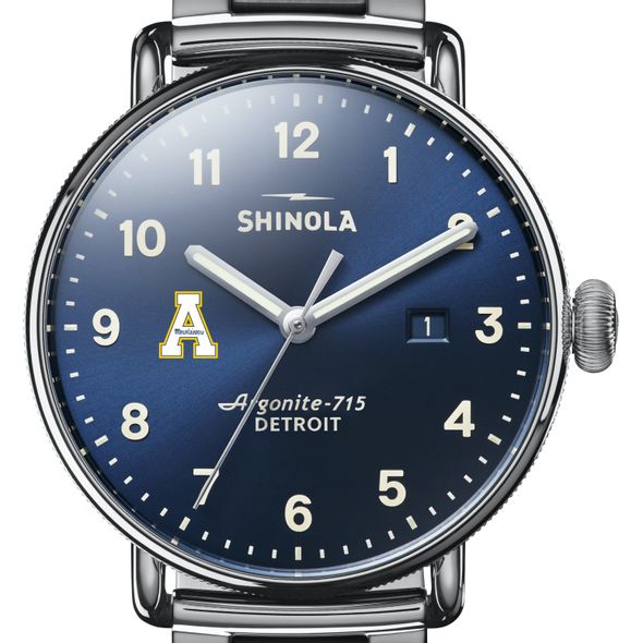 Appalachian State Shinola Watch, The Canfield 43mm Blue Dial - Image 1