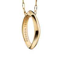 Georgia Tech Monica Rich Kosann Poesy Ring Necklace in Gold