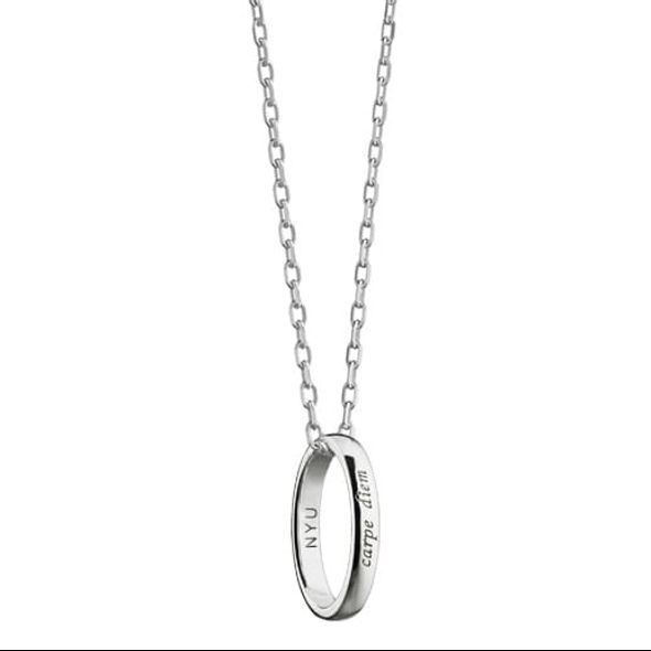 NYU Monica Rich Kosann Carpe Diem Poesy Ring Necklace Silver - Image 1